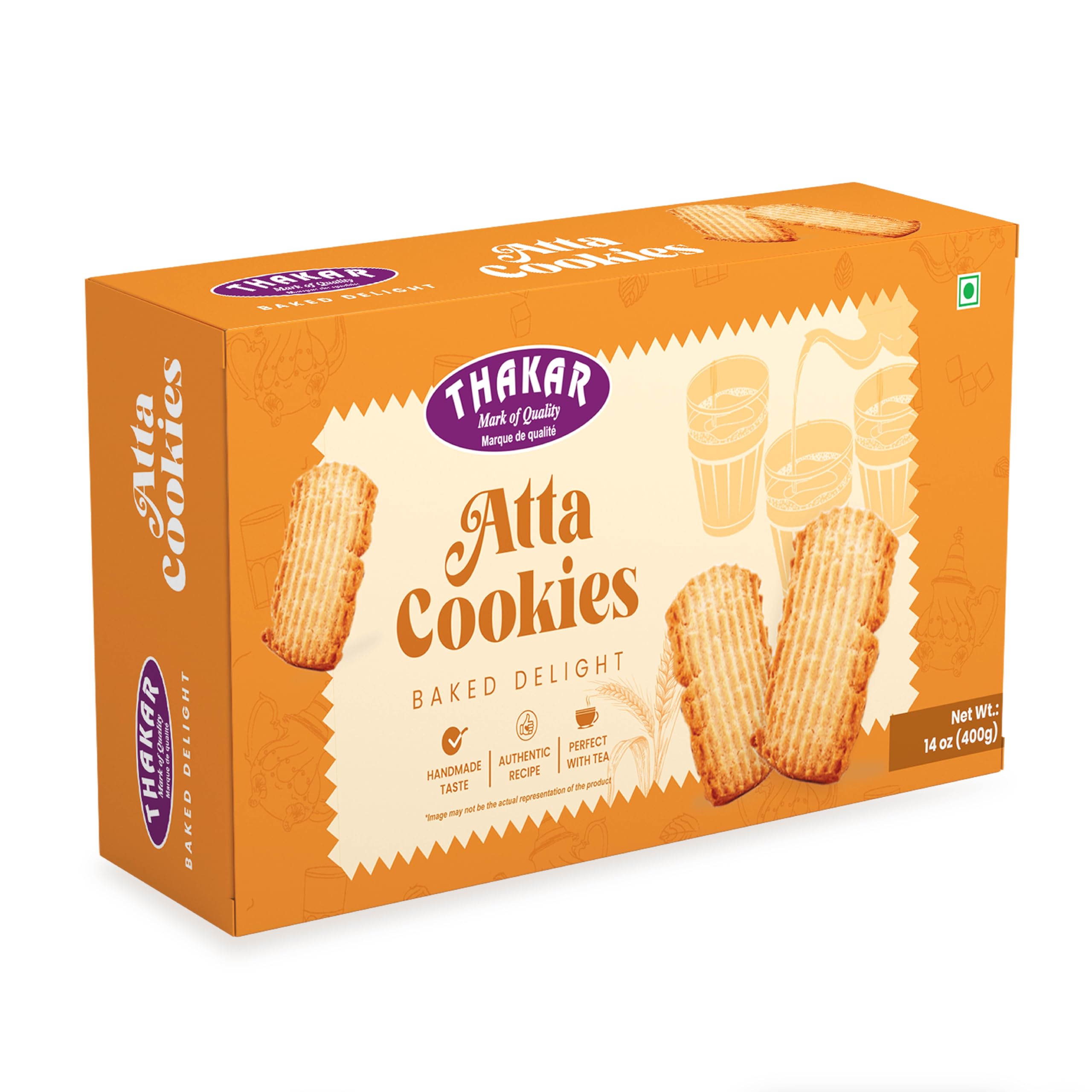 THAKAR Atta Cookies Biscuits 400g | Crispy & Buttery Texture